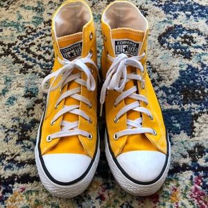 yellow converse chuck taylor high tops 4.5 6.5